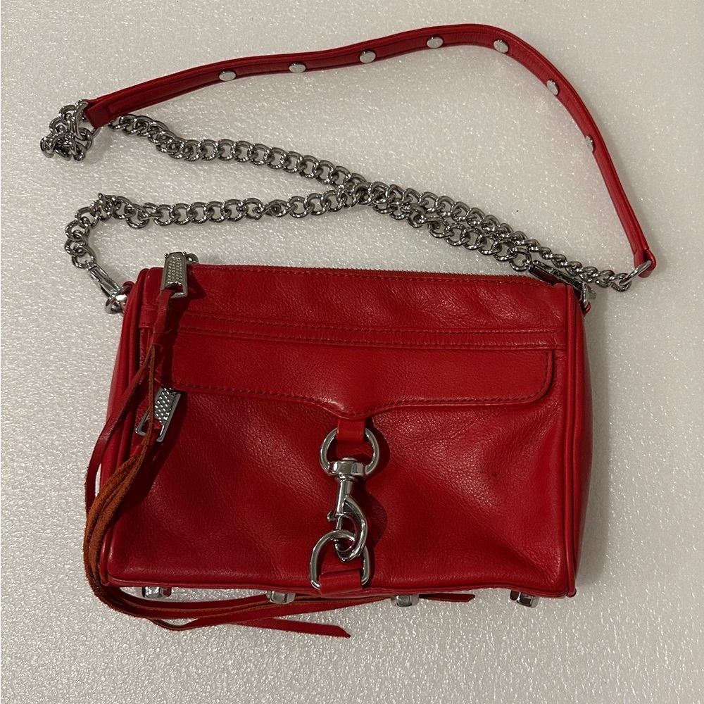 Rebecca Minkoff Red Crossbody Bag with Chain & Leather Strap